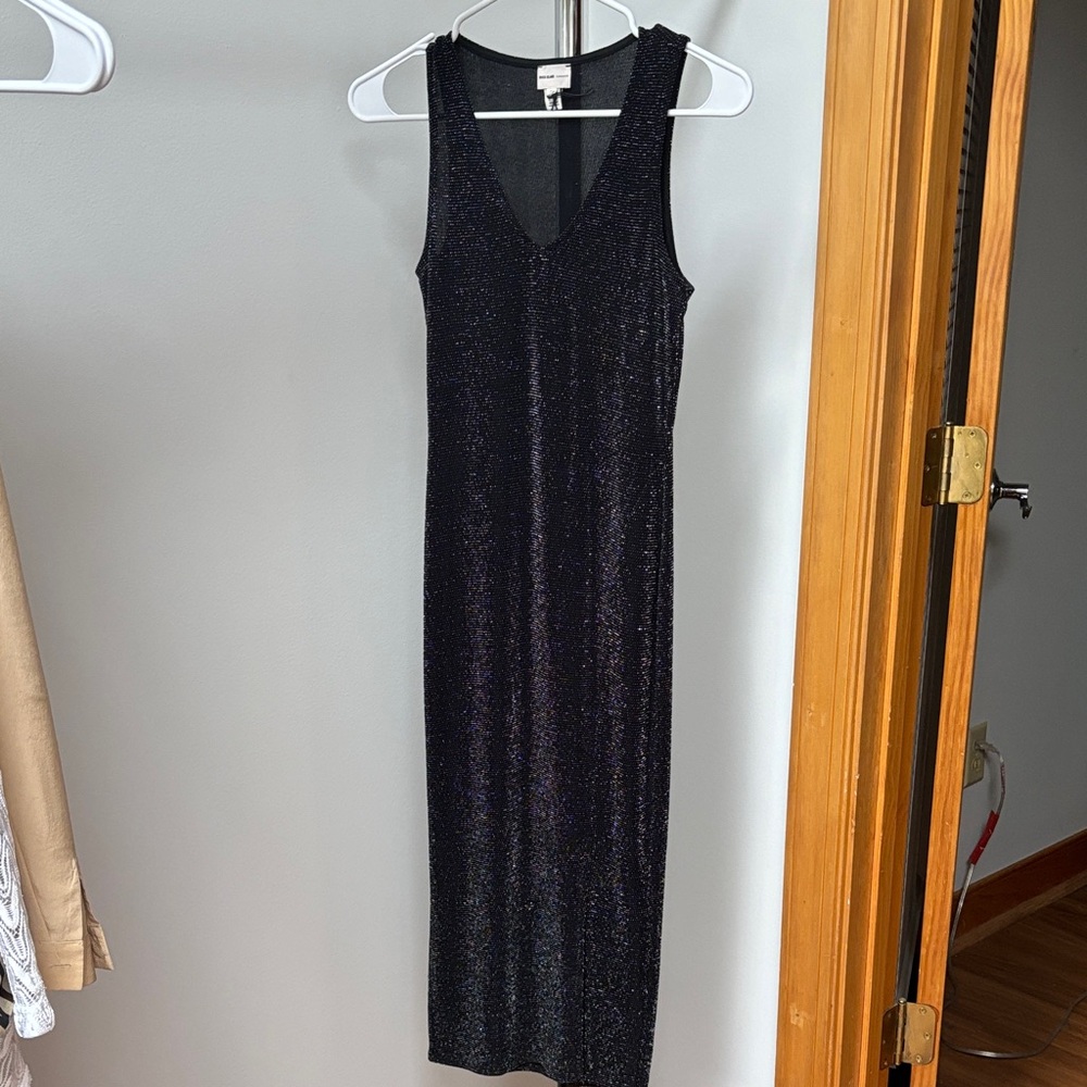 River Island Shimmering Black Midi Dress